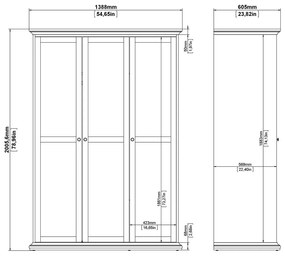 Șifonier gri 139x201 cm Paris – Tvilum