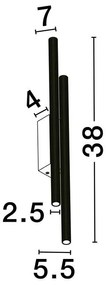 Aplica LED ambientala stil minimalist PARON 2 negru H-38cm