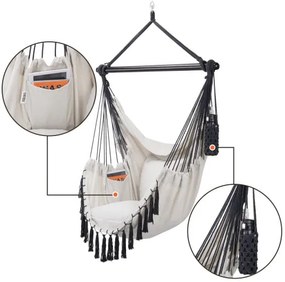 Deuba Scaun suspendat crem - 170x100x150cm