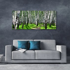 Tablou pe panza canvas Copaci Iarbă Natura Negru Alb Verde