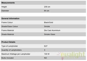 Stalp iluminat exterior stil clasic IP43 HP235 Puchberg AL 11K/82579 schwarz-gold/rauch OR