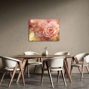 Tablou pe sticlă cu trandafir (70x50 cm)
