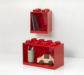 Set 2 rafturi de perete pentru copii LEGO® Brick, roșu