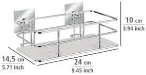 WENKO 23854800 - Poliță TURBO-LOC QUADRO ED., 24 x 14,5 cm, inox/crom lucios