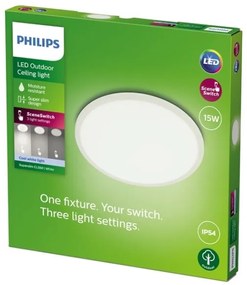 Corp de iluminat LED pentru baie dimabil SUPERSLIM LED/15W/230V IP54 alb Philips