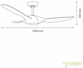 Lustra LED cu Ventilator si telecomanda ZAFIRO 072244 SU