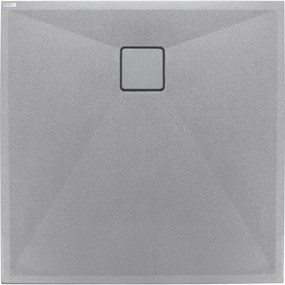 Cadita dus compozit slim patrata gri 80x80 cm Deante Correo Square Gri, 800x800 mm