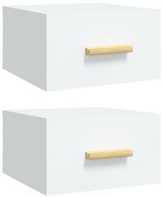 Noptiere de perete, 2 buc., alb, 35x35x20 cm 2, Alb