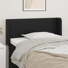 Tablie de pat cu aripioare negru 83x16x78 88 cm piele ecologica 1, Negru, 83 x 16 x 78 88 cm