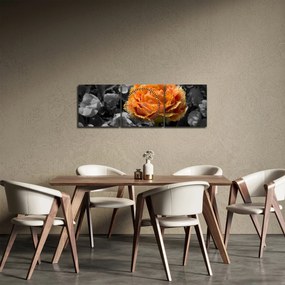 Tablou cu floare (cu ceas) (90x30 cm)