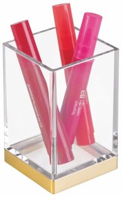 Cană din plastic pentru baie cu detalii aurii InterDesign