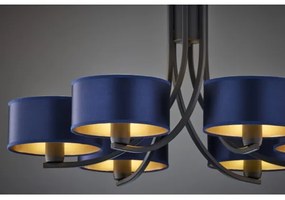 Jupiter 2102 - Candelabru cu lanț ARTHUR 6xE27/15W/230V albastru/negru