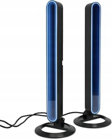 Set 2x lămpi de birou LED RGBIC reglabile, LED/5W/5V, negre + telecomandă