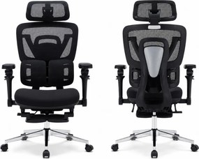AERONIX SG630 FOAM SEAT Black – Scaun ergonomic premium FOAM SEAT, Cotiere 7D, Suport Lombar Dublu, Șezut Translație, Mecanism multifunctional inclinare/blocare, Suport pentru picioare