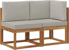 vidaXL Canapea de exterior din mijloc și colț cu pernă 2 Bucată