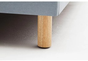 Pat matrimonial albastru/gri tapițat fără somieră 140x200 cm Lena – Meise Möbel