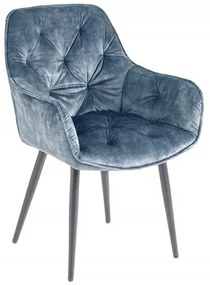 Set 2 scaune moderne Milano catifea albastru petrol