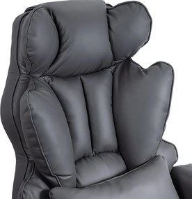 Scaun directorial gri din piele ecologica rezistent pana la 150 kg OFF 413