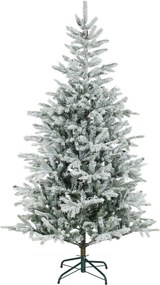 HOMCOM Brad de Crăciun Înnăpezit Înalt de 180 cm cu Bază Metalică Pliabilă Verde | Aosom Romania