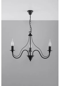 Lustră pe lanț MINERWA 3 3xE14/40W/230V negru