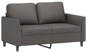 348914 vidaXL Canapea cu 2 locuri, gri, 120 cm, piele ecologică