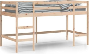 vidaXL Pat etajat de copii cu scară, 90x200 cm, lemn masiv pin