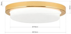 Plafoniera LED moderna LEROX 20cm aurie 24K