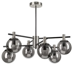 Lustră pe tijă LILOU 6xE14/5W/230V crom mat/fumuriu