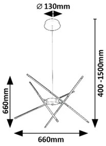 Lustră LED pe cablu Rabalux 72338 HENLI2 LED/40W/230V 3000K negru