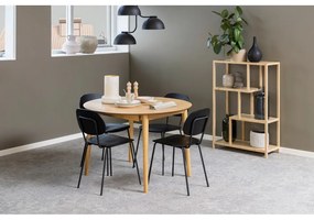 Masă de dining rotundă extensibilă cu aspect de lemn de stejar cu blat suplimentar ø 115 cm Montreux – Actona