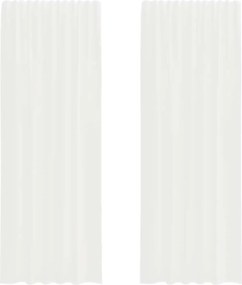 vidaXL Perdele Voile cu buzunare pentru bare 2 buc Alb