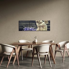 Tablou - Înger cu floare (cu ceas) (90x30 cm)