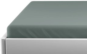 Cearceaf jersey pentru patut copii gri-verde 70 x 140 cm