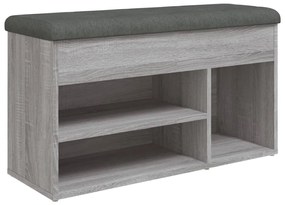 835031 vidaXL Bancă de pantofi, gri sonoma, 82x32x45,5 cm, lemn prelucrat