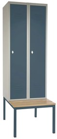 Dulap metalic cu bancheta, 60 x 85 x 185 cm, blocare rotativa, antracit - ral 7016
