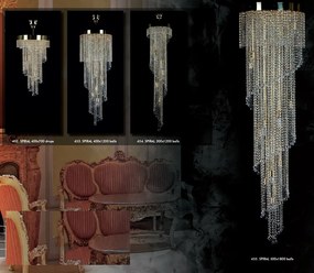 Lustra, Pendul Cristal Bohemia Exclusive diam.40cm SPIRAL 400x700 drops