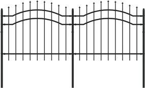 vidaXL Gard de grădină Woerden cu vârf tip suliță, negru, 240x100 cm, oțel