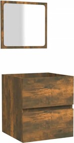 vidaXL Dulap de baie cu oglindă, stejar fumuriu, lemn prelucrat