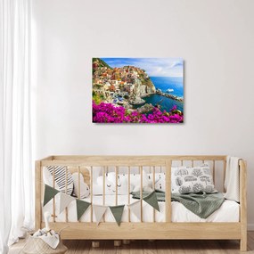 Tablou pe sticlă - Satul italian Manarola (70x50 cm)