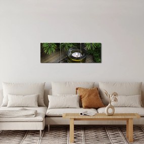 Tablou - lumânare de Crăciun (cu ceas) (90x30 cm)