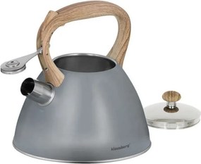 Resigilat: Ceainic cu fluier Klausberg KB 7297, 3 litri, Inductie, Otel inoxidabil, Gri