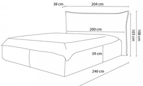 Pat matrimonial 160x200 cm albastru închis tapițat cu spațiu de depozitare cu somieră Jade – Bobochic Paris