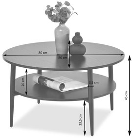 Măsuță de cafea Randolf Xl (alb + negru). 1111697