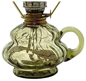 Lampă cu gaz lampant ANNA 33 cm verde-pădure mare crachelură