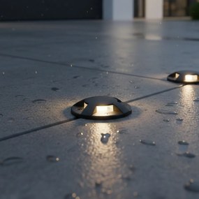 Spot modern de sol negru GU10 50mm Efect de 4 lumini IP65 - Cellar