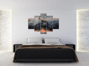 Tablou cu capră de munte în foc (150x105 cm)