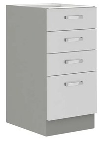 Dulap inferior de bucătărie cu sertare Metaluna 40 D 4S BB (Gri + lucios Alb) . 1103342