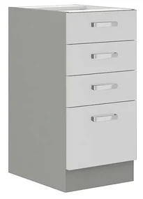 Dulap inferior de bucătărie cu sertare Metaluna 40 D 4S BB (Gri + lucios Alb) . 1103342