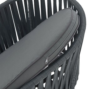 Fotolii din răchită cu perne 2 buc, gri închis