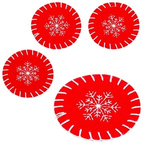 Coasters roșii 4 buc. cu model de Crăciun – Casa Selección